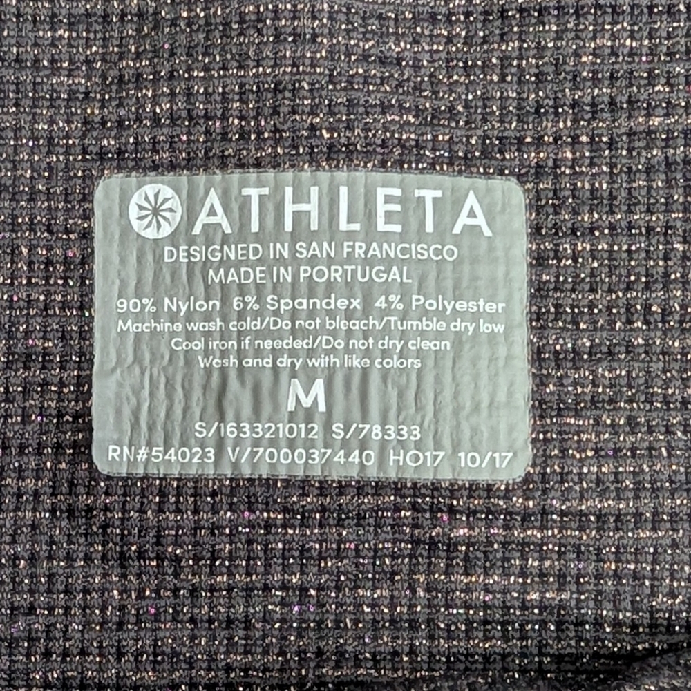 Athleta Leggings Medium Brown Glitter Shimmer Espresso - Picture 5 of 7